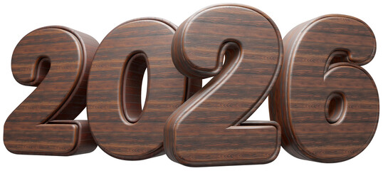 2026 com fundo transparente - Textura Madeira