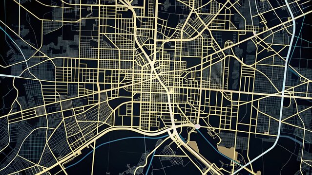 Timbo, Arkansas Street Map: Black and White Architectural Photography