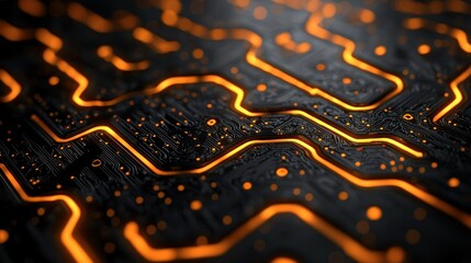 Glowing Circuit Board Abstract Technology