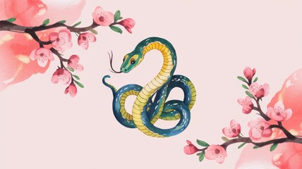 Obraz premium Year of the Snake Eastern Style