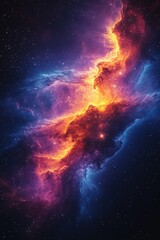Fototapeta premium Cosmic nebula, vibrant colors, stellar dust.