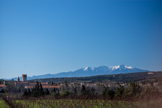 landscape with mountains, espira de l'agly