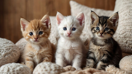 Cozy Kittens Sitting Together