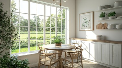Bright and Modern Kitchen with Large Windows and Natural Light