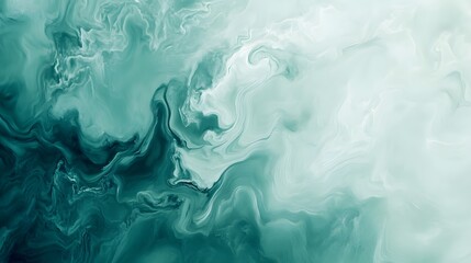 Obraz premium Abstract Teal and White Swirling Marble Design