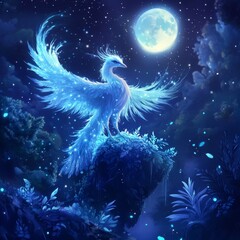 Celestial Phoenix Night Sky Majesty and Mystical Grace