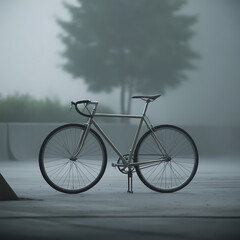 Fototapeta premium Ordinary Bicycle in Rainy Weather