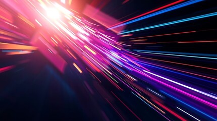 Dynamic abstract background with minimal elements light streaks vibrant colors blurred lines action poses bright lens flare motion blur