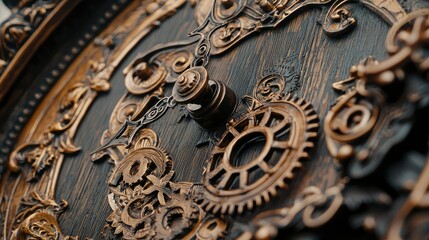 Intricate Vintage Gears and Mechanisms Detailed Close-Up Image