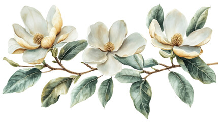 Obraz premium Blooming tree branch transparent background