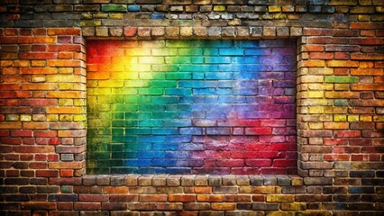 Fototapeta premium Urban Pride: Text-Ready Grunge Rainbow Frame for LGBTQ+ Celebrations