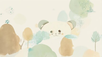 baby woodland orest charecter cute design bear watercolor bear nursery scandinavian animals poster olated bear scandinavian watercolor timberland isolated forest cute set illustration animal cartoon - Powered by Adobe