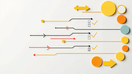 Goal setting achievement timeline concept. Creative and Vibrant Graphic Illustration of Progress with Arrows and Timeline Elements.