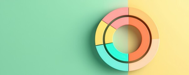 Obraz premium Goal setting achievement timeline concept. Vibrant Circular Progress Chart in 3D Style for Goal Tracking and Visualization in Colorful Design.