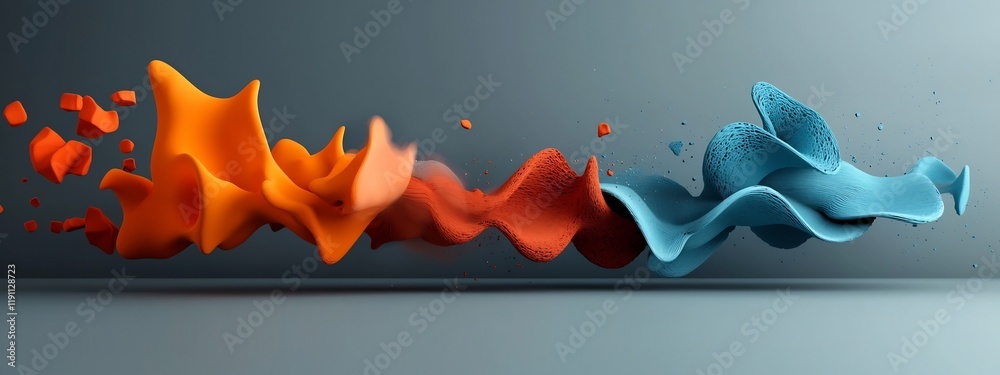 Poster captivating 3d rendered abstract representation of sound waves vibrating and pulsing at different dy