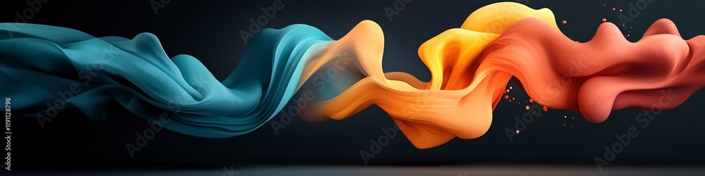 Poster vibrant and dynamic depicting an abstract representation of sound waves pulsating and vibrating at d