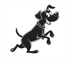 Cute Dog silhouette vector on white background