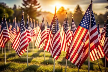 Veterans Day Tribute: Patriotically Designed Background with Ample Copy Space for a Heartfelt Message