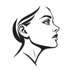 Beauty girl face silhouette vector. silhouette of beautiful profile of woman face concept beauty and fashion