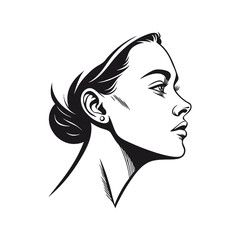 Beauty girl face silhouette vector. silhouette of beautiful profile of woman face concept beauty and fashion