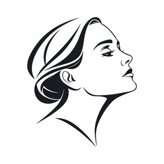 Beauty girl face silhouette vector. silhouette of beautiful profile of woman face concept beauty and fashion