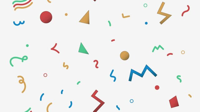 animated of abstract retro style 80s 90s geometric memphis pattern on white background , 4K animation