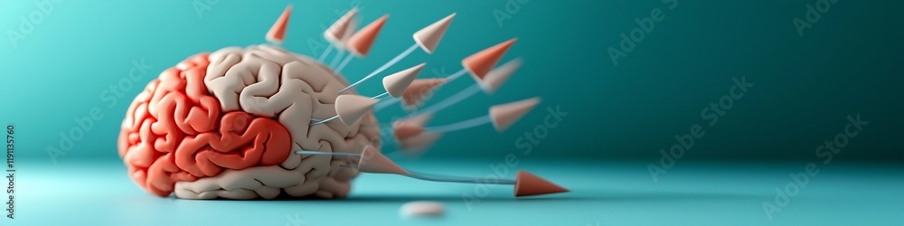 Poster a 3d rendered visualization depicting the intricate and dynamic brainwave patterns associated with d