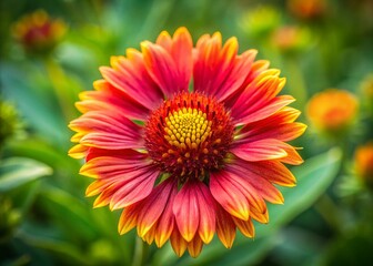 Vibrant Gaillardia Goblin Blanket Flower in Full Bloom, Right-Aligned with Copy Space