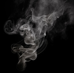 Horizontal Smoke Waves in Delicate Layers Creating Ethereal Atmosphere and Abstract Background for Design