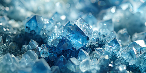  Close-Up of Vibrant Blue Crystals with Intricate Details and Sparkling Texture in Natural Light 

