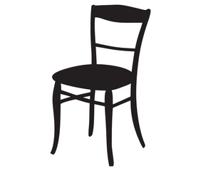 Chair isolated on white background, Silhouette chair design