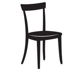 Chair isolated on white background, Silhouette chair design