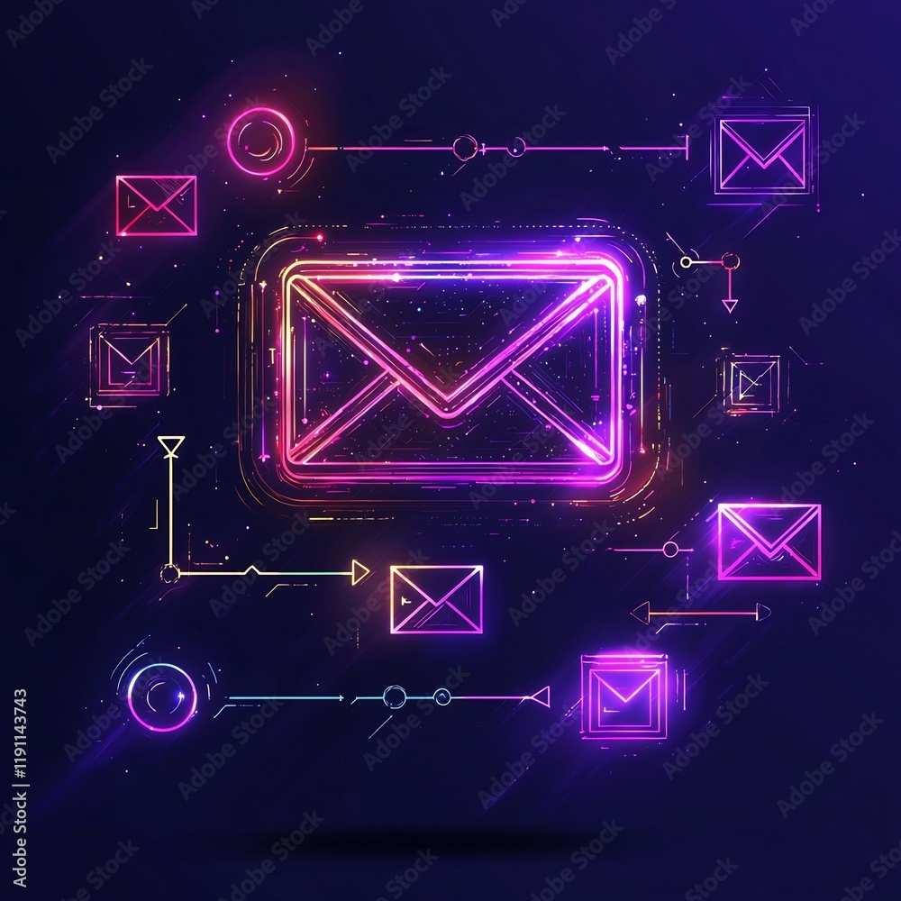 Poster borderless digital communication alliance concept featuring a freehand user interface with navigatio