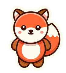 Fototapeta premium A simple, cartoon-style illustration of a cute fox