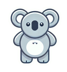 Obraz premium A simple, cartoon-style illustration of a cute koala