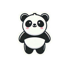 Naklejka premium A simple, cartoon-style illustration of a cute panda