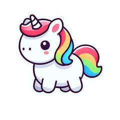 Fototapeta premium A simple, cartoon-style illustration of a cute unicorn