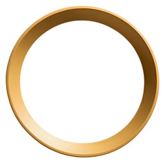 Elegant Gold Circle Frame Isolated on Transparent Background - Luxury Border Design for Logos, Labels and Premium Packaging
