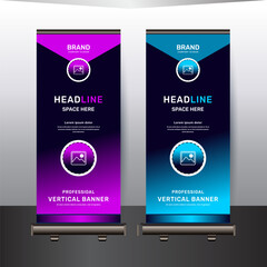 Corporate business rollup banner template design concept