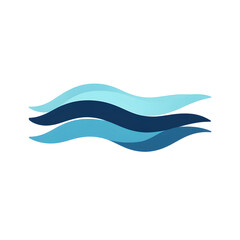 Minimalistic Waves Icon with Layered Pattern and Curved Lines