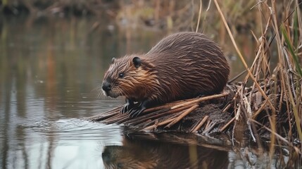 Majestic Beaver by the Water
