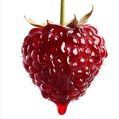 Dripping raspberry jam isolated 