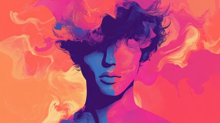 Abstract Portrait Of A Person With Vibrant Colors