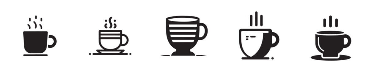 Vector collection of cups of coffee