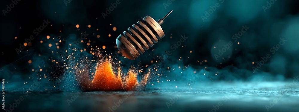 Poster a visually captivating depicting the frequency modulation fm process a fundamental technique used in