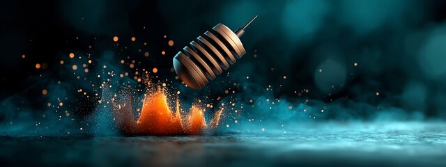 A visually captivating depicting the frequency modulation FM process a fundamental technique used in radio broadcasting to transmit audio signals  The image showcases the dynamic colorful