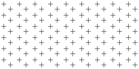 Crosses - pluses diagonally distributed simple minimalist decorative geometrical vector pattern