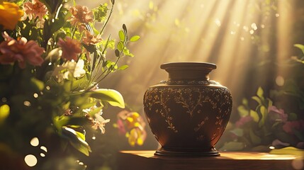 Funeral with Cremation Urn in Church