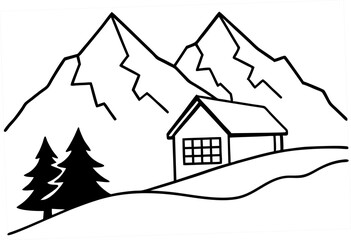 Fototapeta premium house in winter forest