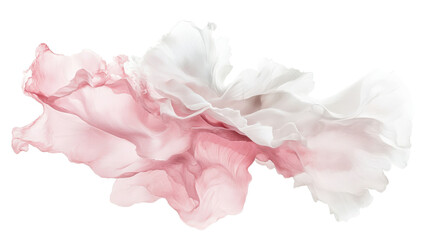 Soft pink and white fabric flowing gracefully, creating dreamy and ethereal effect. delicate textures blend harmoniously, evoking sense of calm and elegance